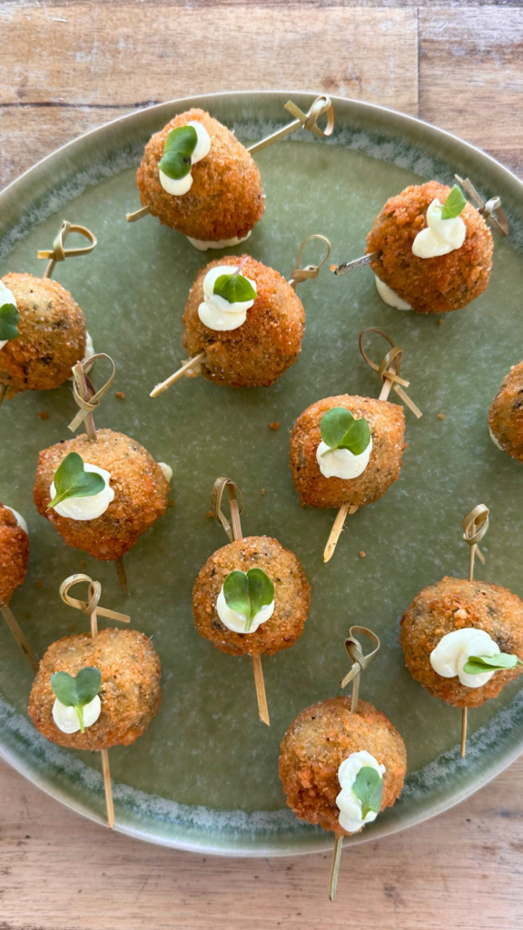 Arancini goat cheese and spinach for wedding in Omaha