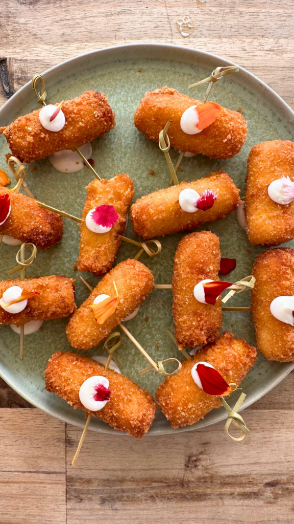 Potato and vegan cheese croquettes for wedding in Omaha