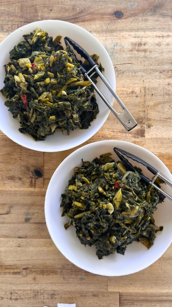 Spicy greens for wedding in Omaha, vegan and gluten free