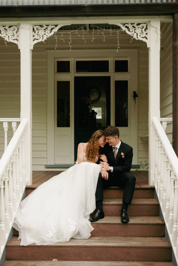 Happy couple at their wedding in Matakana